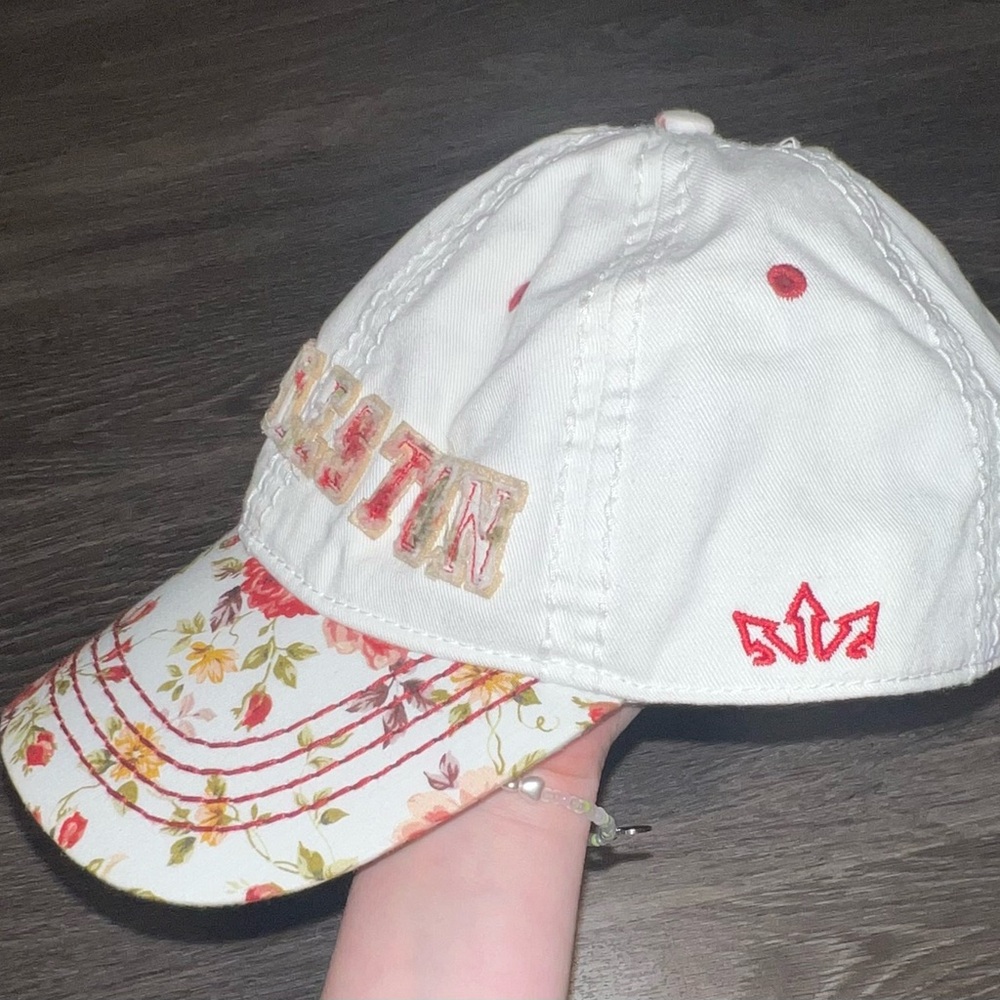 Floral Charleston Adjustable Velcro Ball Cap - Picture 2 of 5